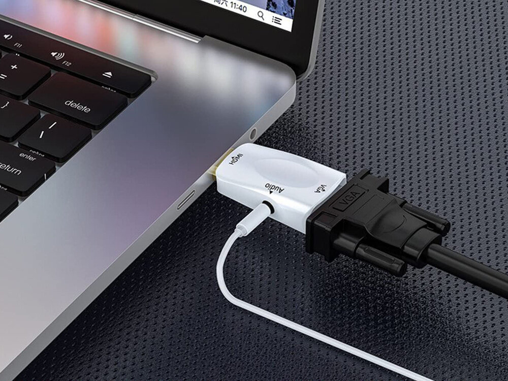 HDMI - VGA adapteris kaina ir informacija | Adapteriai, USB šakotuvai | pigu.lt