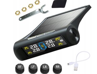 4x padangų slėgio jutikliai TPMS SOLAR LCD kaina ir informacija | Auto reikmenys | pigu.lt