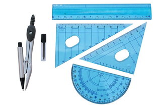 Geometrinis rinkinys ir kompasas 6 elementai Titanum kaina ir informacija | Kanceliarinės prekės | pigu.lt