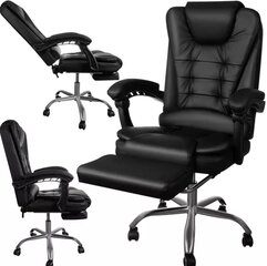 Biuro kėdė su atrama kojoms - juoda, Malatec 23286 kaina ir informacija | Biuro kėdės | pigu.lt