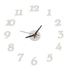 Sieninis laikrodis sidabrinis 12 valandų LuxureWallClock kaina ir informacija | Laikrodžiai | pigu.lt