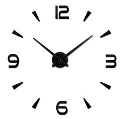 Sieninis laikrodis didelis 80-120cm juodas 4 skaitmenys LuxureWallClock kaina ir informacija | Laikrodžiai | pigu.lt