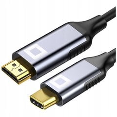 CO2 КАБЕЛЬ USB-C HDMI АДАПТЕР КОНЦЕНТРАТОР USB TYPE C TO HDMI MHL 4K 60HZ 2M цена и информация | Кабели и провода | pigu.lt