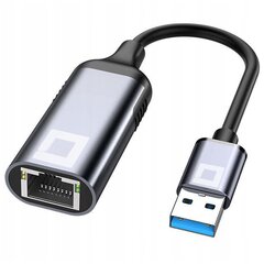 CO2 ADAPTERIS USB-A ETERNETO ADAPTERIS TINKLO KORTELĖ LAN GIGABIT RJ45 1000MBPS kaina ir informacija | Adapteriai, USB šakotuvai | pigu.lt