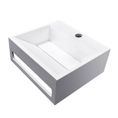 Praustuvas su rankšluosčių laikikliu Julia Solid Surface, 30 x 28 x 12,5 cm, matinės baltos spalvos kaina ir informacija | Praustuvai | pigu.lt