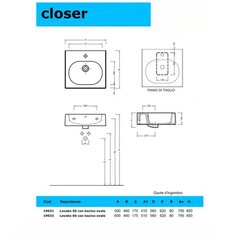 Умывальник Geberit Closer овальный, 50 см цена и информация | Раковины | pigu.lt