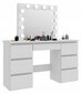 Kosmetinis staliukas Martigo Plus, 120 x 75 x 43cm, balta kaina ir informacija | Kosmetiniai staliukai | pigu.lt