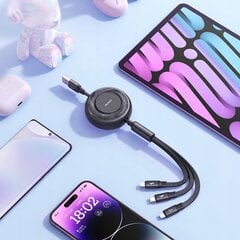 MCDODO 3 В 1 ВЫДВИЖНОЙ КАБЕЛЬ USB БЫСТРАЯ ЗАРЯДКА USB-C LIGHTNING MICRO 66W цена и информация | Кабели для телефонов | pigu.lt