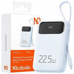 MCDODO POWERBANK 10000MAH SU EKRANU USB USB-C 22,5W + LIGHTNING KABELIS kaina ir informacija | Atsarginiai maitinimo šaltiniai (power bank) | pigu.lt