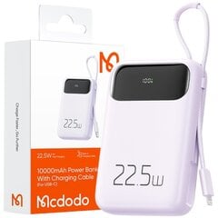 MCDODO POWERBANK 10000MAH SU EKRANU USB USB-C 22,5W + LIGHTNING KABELIS kaina ir informacija | Atsarginiai maitinimo šaltiniai (power bank) | pigu.lt