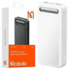 MCDODO POWERBANK 20000MAH SU EKRANU 3X USB USB-C 22.5W + USB-C KABELIS kaina ir informacija | Atsarginiai maitinimo šaltiniai (power bank) | pigu.lt