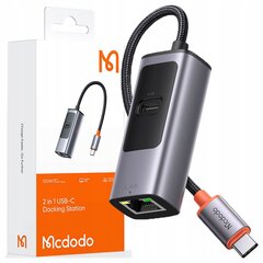 MCDODO ADAPTERIO ADAPTERIS USB-C ETHERNET GIGABIT RJ45 TINKLO KORTELĖ 1000 kaina ir informacija | Adapteriai, USB šakotuvai | pigu.lt