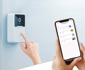 Durų skambutis su vazdo stebėjimo kamera SMART DOORBELL, WI FI kaina ir informacija | Domofonai | pigu.lt