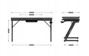 Kompiuterinis stalas Huzaro Hero 3.3, 140 x 60 x 74 cm, juoda kaina ir informacija | Kompiuteriniai, rašomieji stalai | pigu.lt