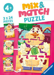 Dėlionė su gyvūnais Ravensburger Mix and Match Farm, 5198, 24 d. kaina ir informacija | Dėlionės (puzzle) | pigu.lt