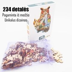 Medinė dėlionė Pelėda kaina ir informacija | Dėlionės (puzzle) | pigu.lt