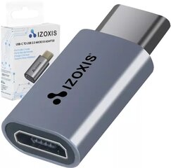 Izoxis USB-C – USB micro B 2.0 adapteris A18934 kaina ir informacija | Adapteriai, USB šakotuvai | pigu.lt