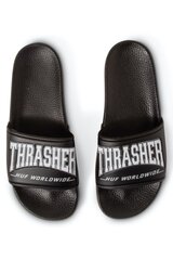 HUF x Thrasher unisex šlepetės black kaina ir informacija | Vyriškos šlepetės, basutės | pigu.lt