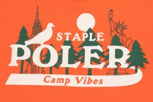 Vyriški medvilniniai oranžiniai marškinėliai Poler X Staple NYC Camp kaina ir informacija | Vyriški marškinėliai | pigu.lt