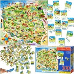 CASTORLAND Mokomoji dėlionė Lenkijos žemėlapis ProLine kaina ir informacija | Dėlionės (puzzle) | pigu.lt