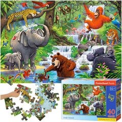 CASTORLAND Dėlionė 40el. Maxi Jungle Animals - Džiunglių gyvūnai ProLine kaina ir informacija | Dėlionės (puzzle) | pigu.lt