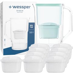 Wessper Aquaclassic Basic 3,3 l vandens filtravimo ąsotis + 10x filtras - juoda spalva kaina ir informacija | Vandens filtrai | pigu.lt