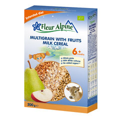 Ekologiška pieniška daugiagrūdė košė su vaisiais FLEUR ALPINE, 6 mėn+, 200 g цена и информация | Каши | pigu.lt