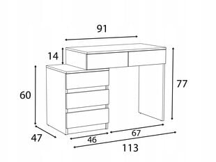 Письменный стол Martigo Plus, 112,5 x 47 x 77 см, коричневый цена и информация | Компьютерные, письменные столы | pigu.lt