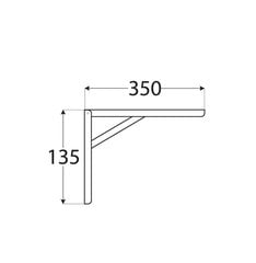 Sulankstomas laikiklis 350x135x30 (chromas) kaina ir informacija | Sandėliavimo lentynos | pigu.lt