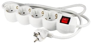 EcoSavers Socket Strip 4 prievadai su jungikliu цена и информация | Удлинители | pigu.lt