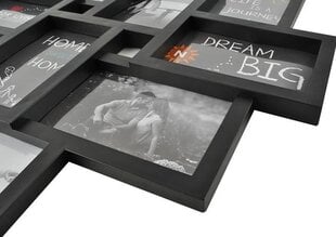 Ruhhy 10 nuotraukų rėmelis - juodas kaina ir informacija | Rėmeliai, nuotraukų albumai | pigu.lt