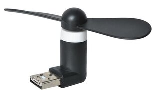 Iso Trade черный микро-USB-вентилятор цена и информация | Вентиляторы | pigu.lt