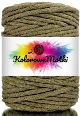 Macrame medvilninė virvė 5mm, 50m vienos gijos pasukimo, KoloroweMotki, Chaki kaina ir informacija | Nėrimo priemonės | pigu.lt