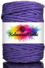 Macrame medvilninė virvė 5mm, 50m vienos gijos pasukimo, KoloroweMotki, Levandų kaina ir informacija | Nėrimo priemonės | pigu.lt