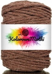 Macrame medvilninė virvė 5mm, 50m vienos gijos pasukimo, KoloroweMotki, Rudos spalvos kaina ir informacija | Nėrimo priemonės | pigu.lt