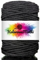 Macrame medvilninė virvė 5mm, 50m vienos gijos pasukimo, KoloroweMotki, Juoda kaina ir informacija | Nėrimo priemonės | pigu.lt