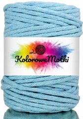 Macrame medvilninė virvė 5mm, 50m vienos gijos pasukimo, KoloroweMotki, Mėlyna kaina ir informacija | Nėrimo priemonės | pigu.lt