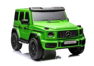 Двухместный электрический джип Mercedes G63 XXL 4x4, зеленый лак цена и информация | Электромобили для детей | pigu.lt