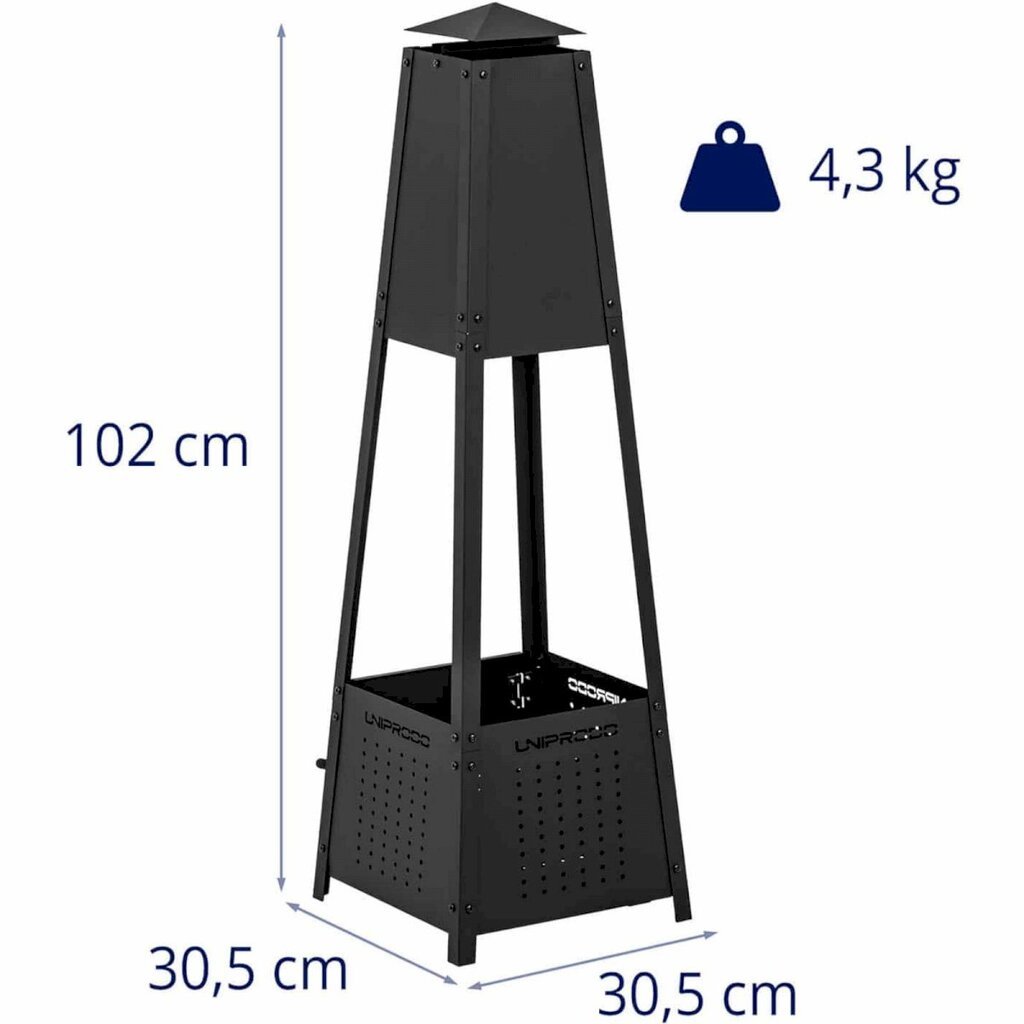 Terasos sodo židinys, Uniprodo UNI_FP_120, 30 cm. x 30 cm. x 100 cm. цена и информация | Sujungimo profiliai | pigu.lt