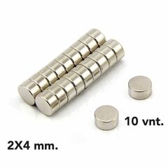 Magnetas apvalus, 10 Vnt. 4x2mm kaina ir informacija | Mechaniniai įrankiai | pigu.lt