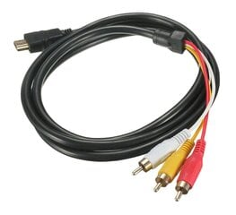 Laidas HDMI į VGA + Audio 3x Chinch RCA kaina ir informacija | Išmanioji technika ir priedai | pigu.lt