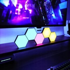 Шестиугольная лампа Сотовые украшения для стен LED RGB Приложение Пульт дистанционного управления 12 pcs цена и информация | Элементы декора для стен, потолка | pigu.lt