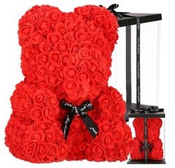 Meškiukas iš rožių, raudonas, 27x16 cm kaina ir informacija | Kitos originalios dovanos | pigu.lt