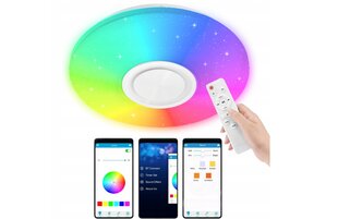 Светодиодный потолочный светильник RGB Цветной динамик Bluetooth 60 Вт + приложение SMART с дистанционным управлением цена и информация | Потолочные светильники | pigu.lt