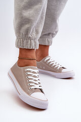 Women's Fabric Classic Low-Top Sneakers Dark Beige Lennabella цена и информация | Рюкзаки и сумки | pigu.lt