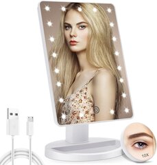Косметическое зеркало со светодиодной подсветкой Modux 2-в-1 цена и информация | Косметички, косметические зеркала | pigu.lt
