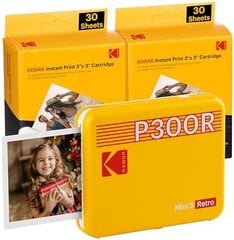 Kodak Mini 3 Era Yellow 3x3 + 60 Lapų kaina ir informacija | Momentiniai fotoaparatai | pigu.lt