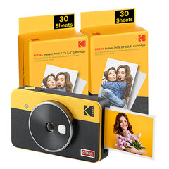 Kodak Mini Shot 2 Retro C210ry60 Portable Wireless Instant Camera And Photo Bundle 2.1x3.4 kaina ir informacija | Momentiniai fotoaparatai | pigu.lt