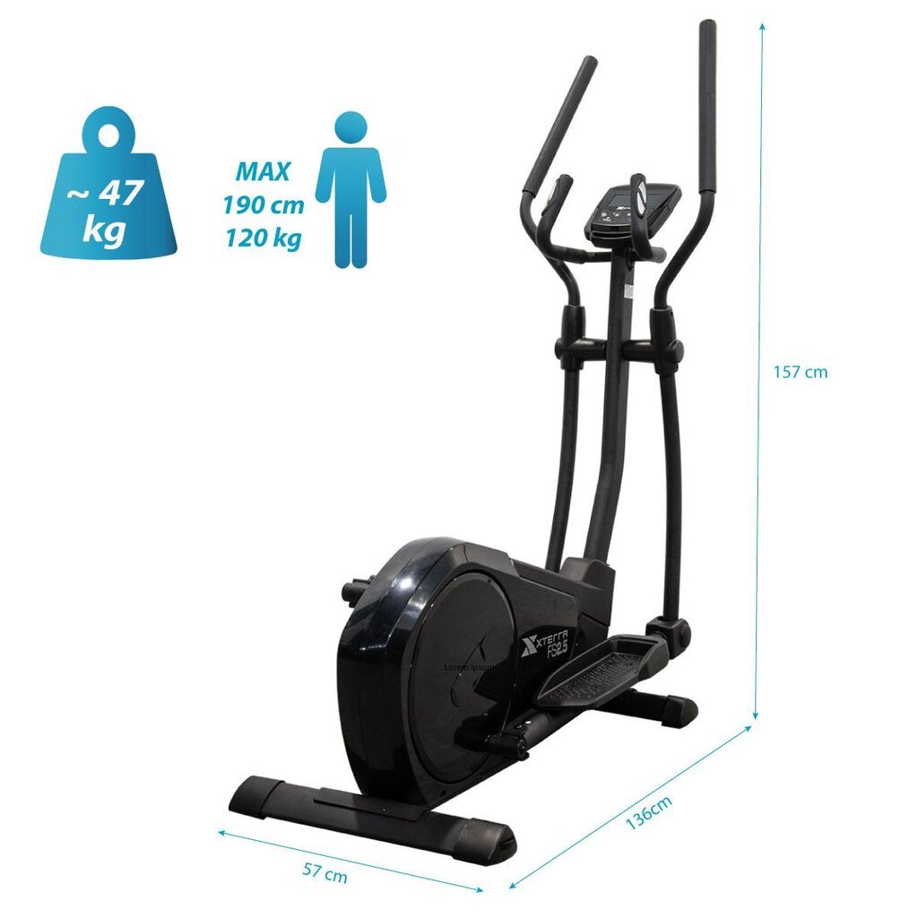 Elipsinis treniruoklis Crosstrainer Xterra FS 2.5 + telemetrinis diržas 1003474 kaina ir informacija | Treniruočių suoliukai ir stovai | pigu.lt