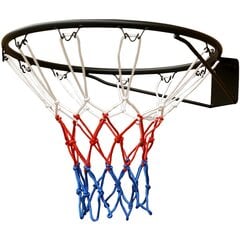 Krepšinio lanko lankas su tinklu 11 laikiklių 45CM ENERO juoda 1030814 kaina ir informacija | Krepšinio kamuoliai | pigu.lt